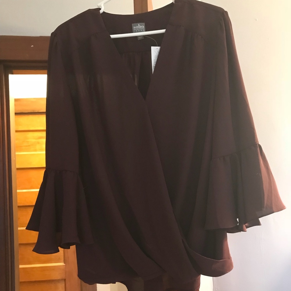 Plum Criss cross blouse